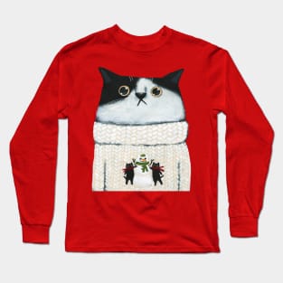 Snowcat Sweater Kitty Long Sleeve T-Shirt